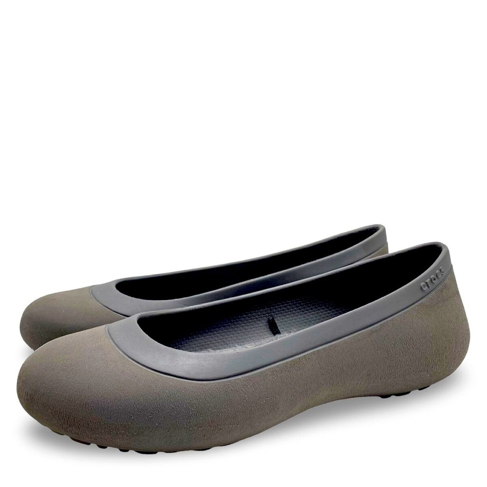 Crocs Mammoth Flats Round Toe Faux Fur Lined Leopard Print, size 8